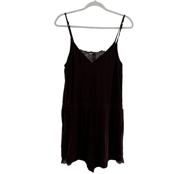 Soma Intimates Pinot Noir Purple Rib Lace Cool Nights Sleep Romper - Picture 8 of 12